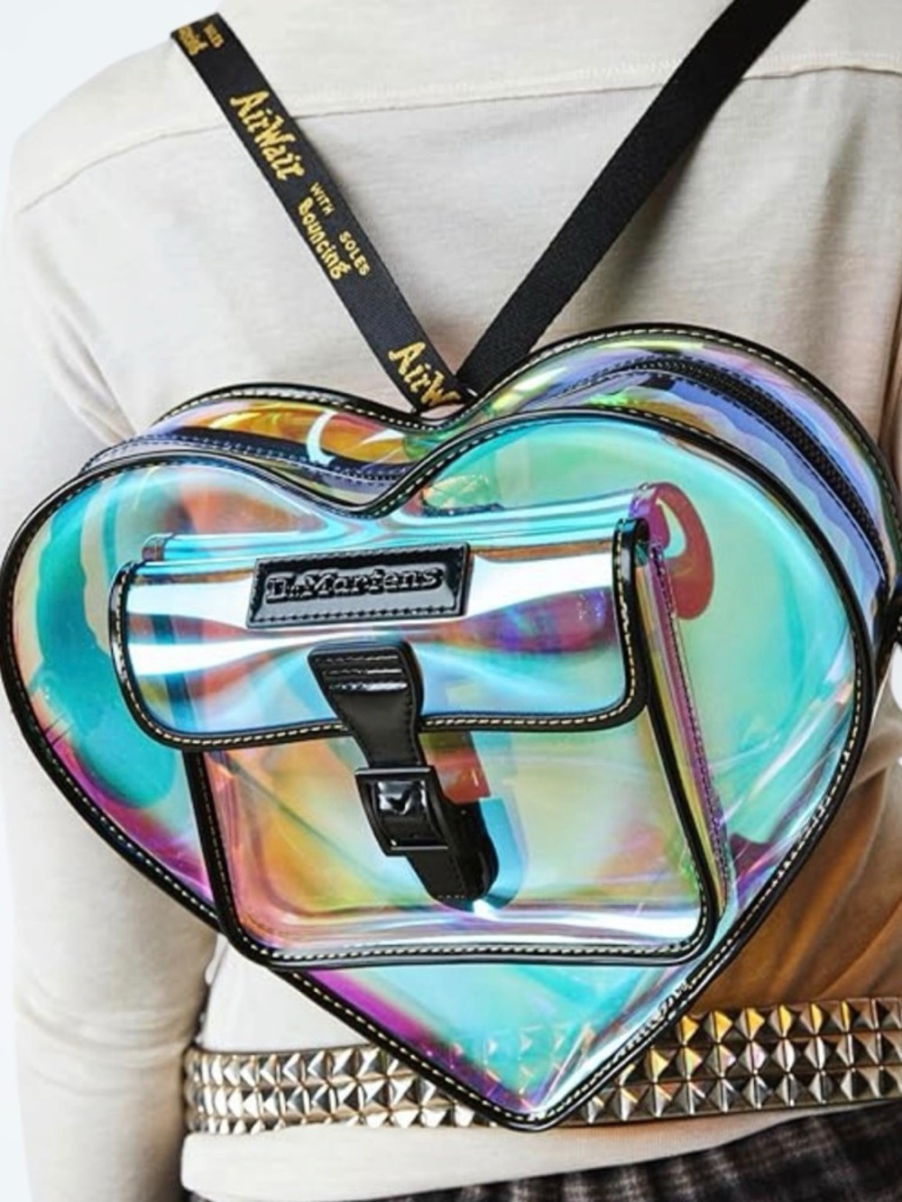 DR. MARTENS Iridescent Heart Crossbody/Backpack Convertible Bag NWT